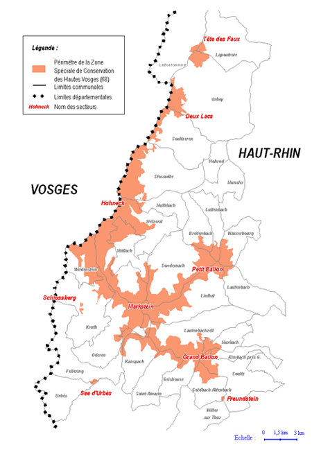 Carte de la ZSC des Hautes Vosges